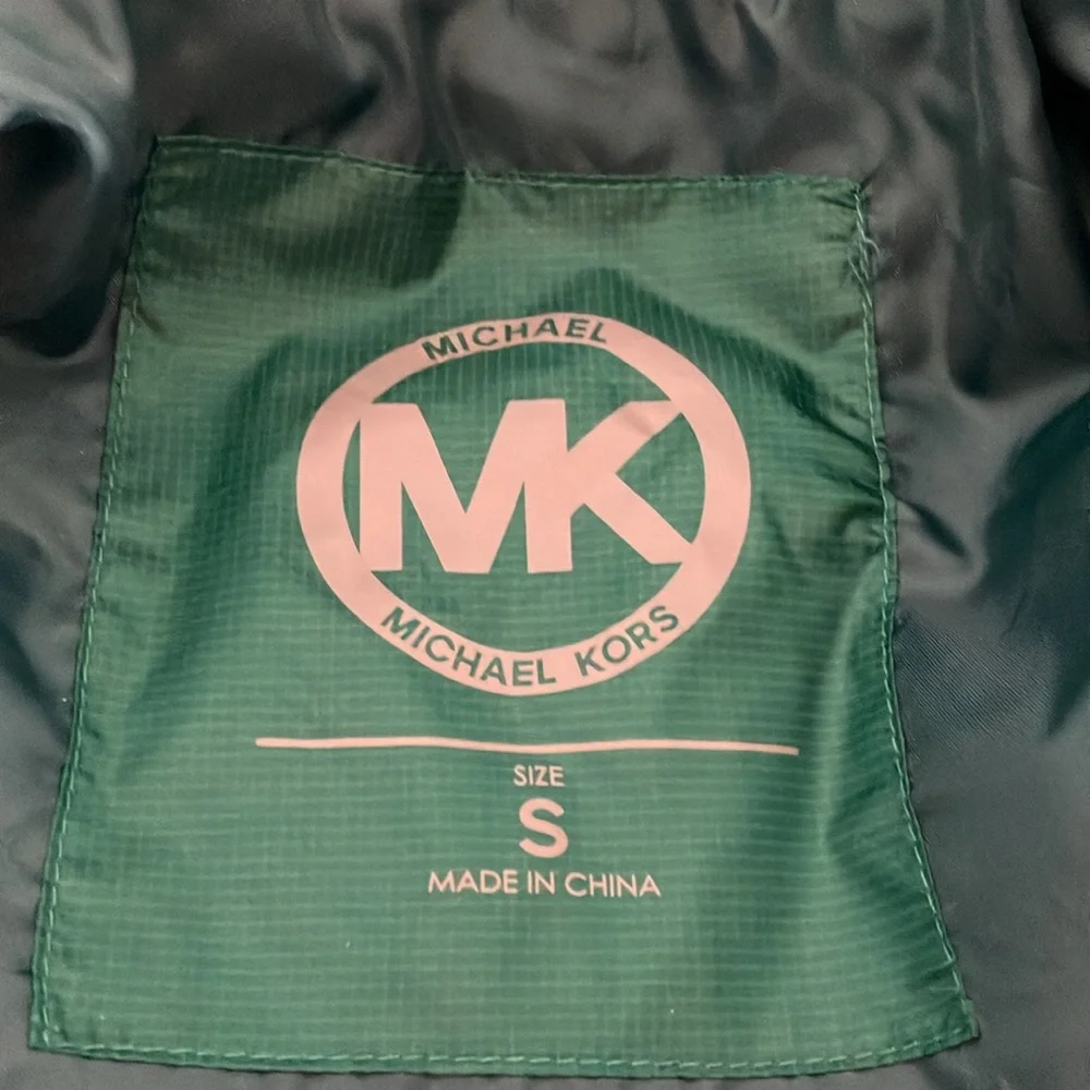 Michael Kors MK green puffer jacket S